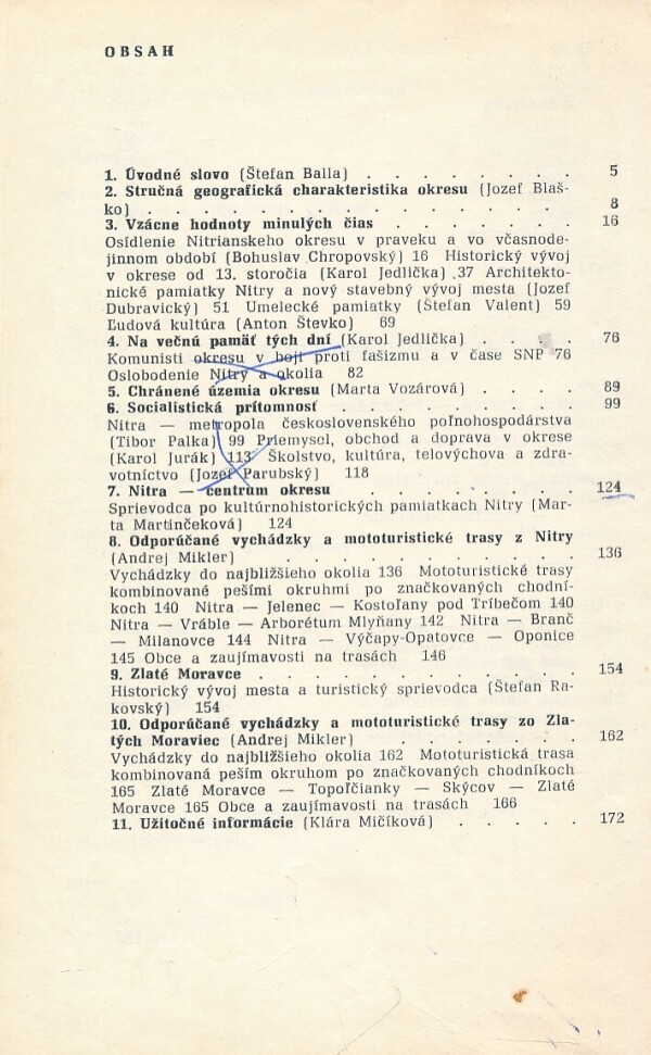 Marta Vozárová: NITRA A OKOLIE