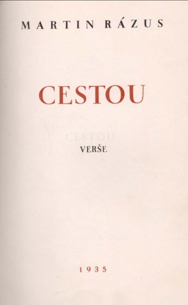 Martin Rázus: CESTOU