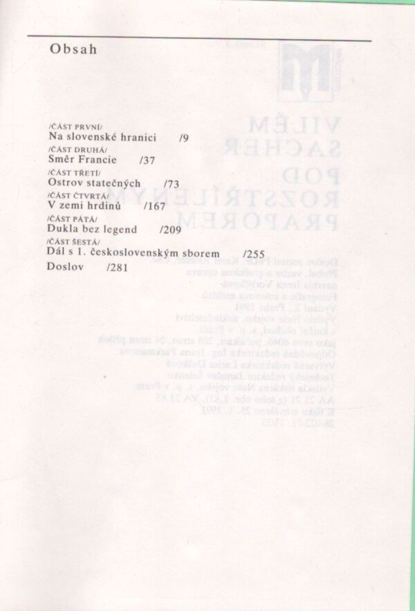 Vilém Sacher: POD ROZSTŘÍLENÝM PRAPOREM