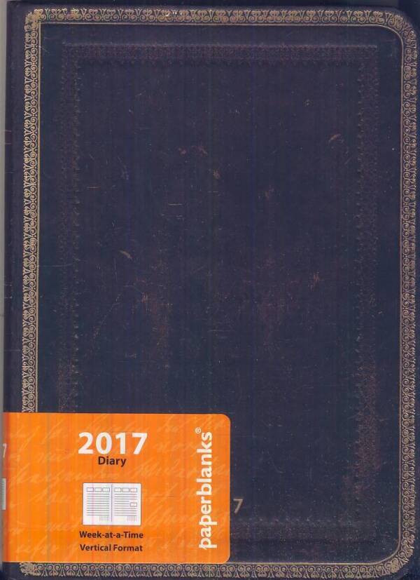 Paperblanks: DIÁR - BLACK MOROCCAN - WEEK AT A TIME - VERTICAL FORMAT
