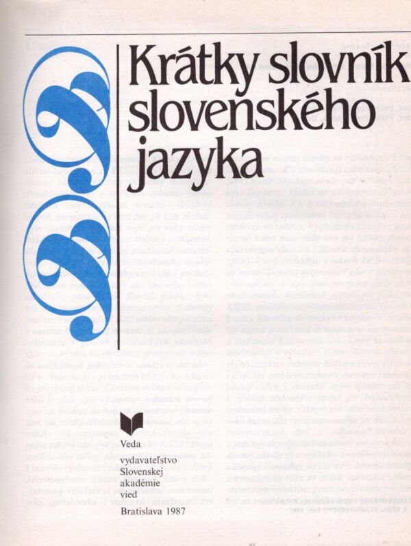 KRÁTKY SLOVNÍK SLOVENSKÉHO JAZYKA