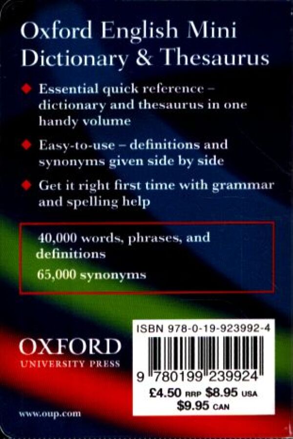OXFORD - MINI DICTIONARY AND THESAURUS