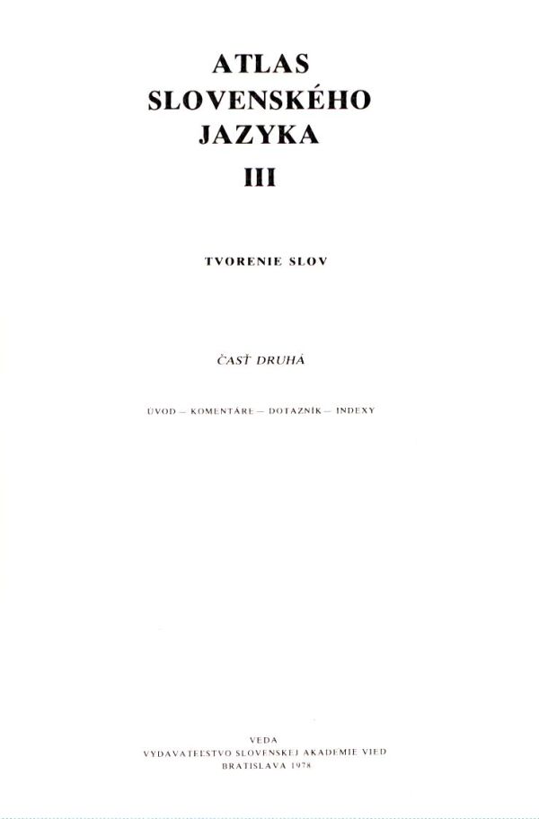 Ferdinand Buffa: ATLAS SLOVENSKÉHO JAZYKA III./2