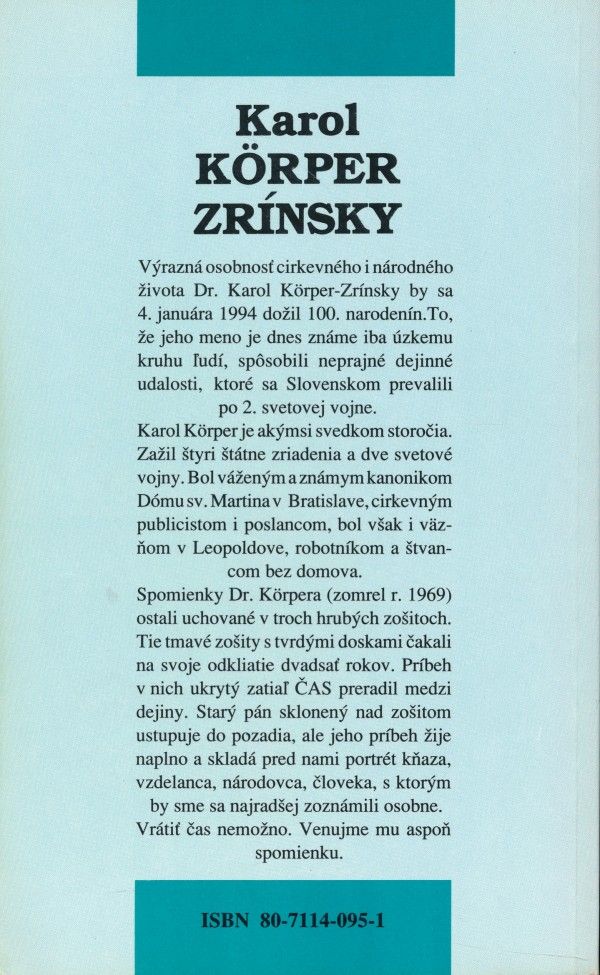 Zrínsky Karol Körper: MÔJ ŽIVOT