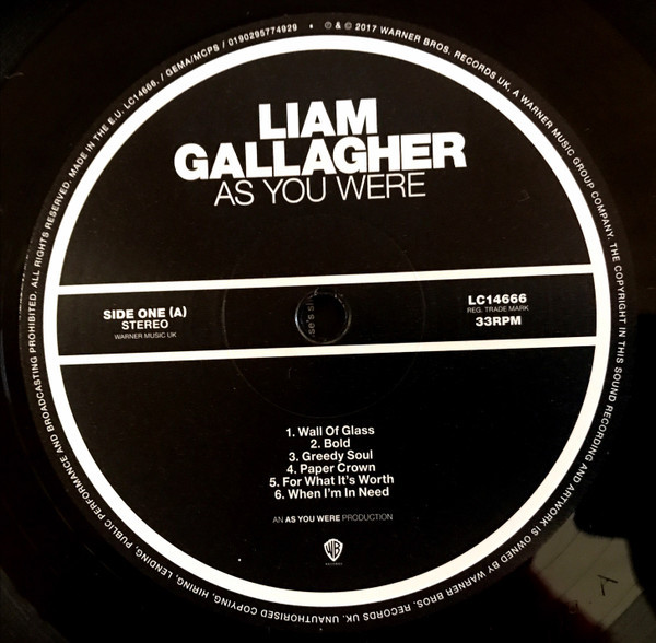 Liam Gallagher: AS YOU WERE - LP