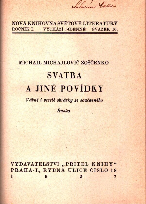 Michail Michajlovič Zoščenko: SVATBA A JINÉ POVÍDKY
