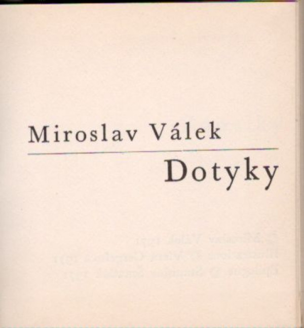 Miroslav Válek: DOTYKY