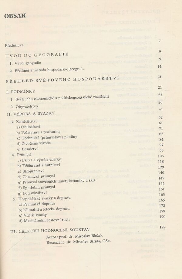 Miroslav Blažek a kol.: Politická a hospodářská geografie