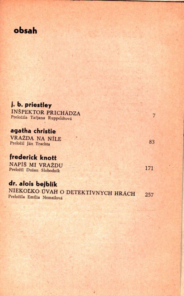 J. B. Priestley, A. Christie, F. Knott: DETEKTÍVNE HRY