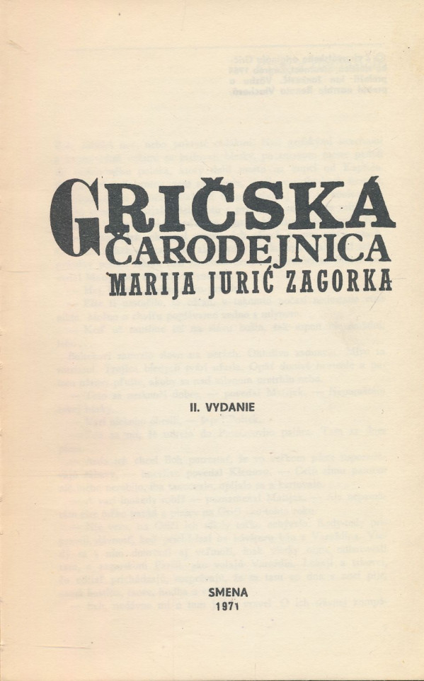 Marija Jurić Zagorka: Gričská čarodejnica