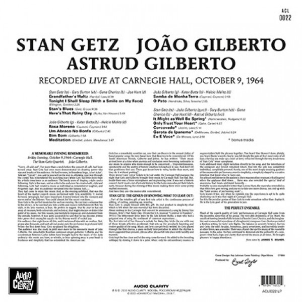 Stan Getz, Joao Gilberto, Astrud Gilberto: LIVE AT CARNEGIE HALL - LP