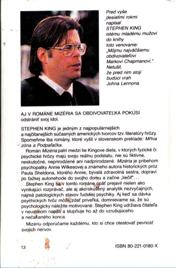 Stephen King: MIZÉRIA
