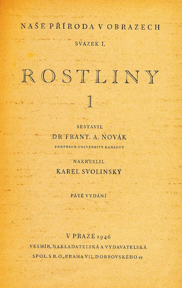 F. A. Novák: ROSTLINY 1
