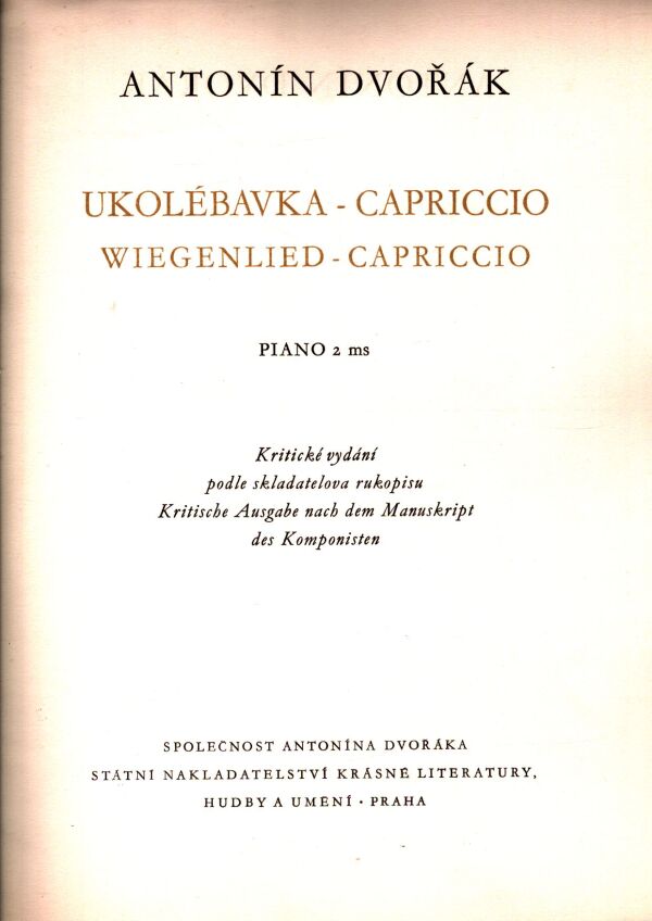 Antonín Dvořák: UKOLÉBAVKA - CAPRICCIO