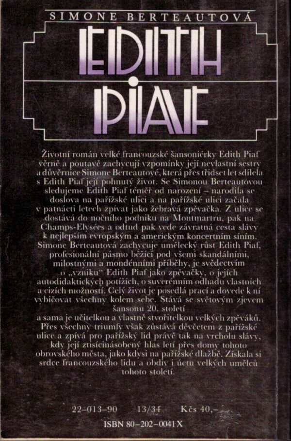Simone Berteautová: EDITH PIAF