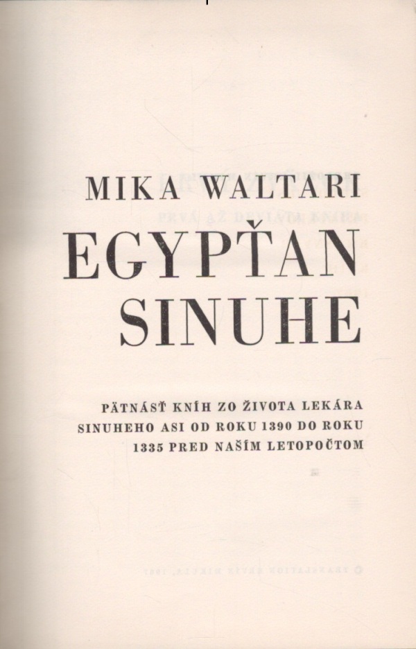 Mika Waltari: Egypťan Sinuhe