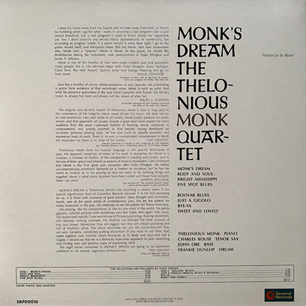 Monk Thelonius: MONK`S DREAM - LP