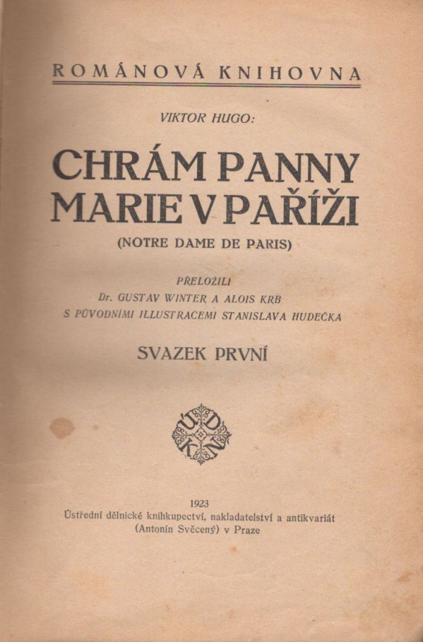 Victor Hugo: CHRÁM PANNY MARIE V PAŘÍŽI