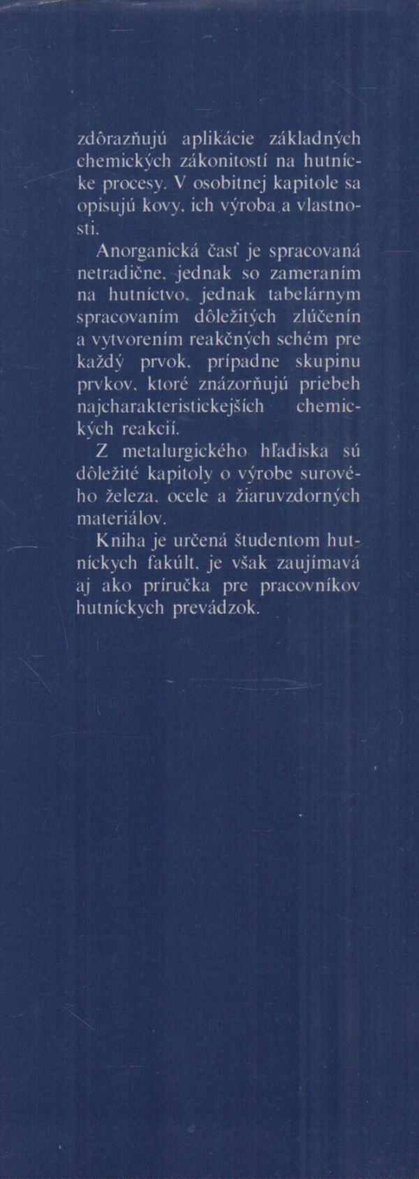 Lýdia Repiská a kol.: ANORGANICKÁ CHÉMIA PRE HUTNÍKOV