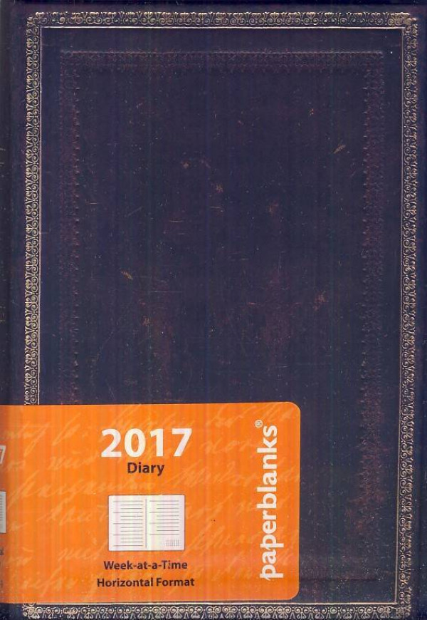 Paperblanks: DIÁR - BLACK MOROCCAN - WEEK AT A TIME - HORIZONTAL FORMAT