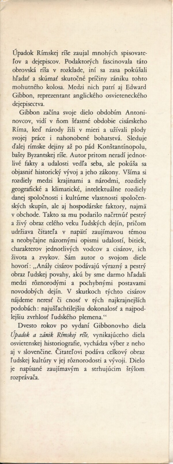 Edward Gibbon: ÚPADOK A ZÁNIK RÍMSKEJ RÍŠE
