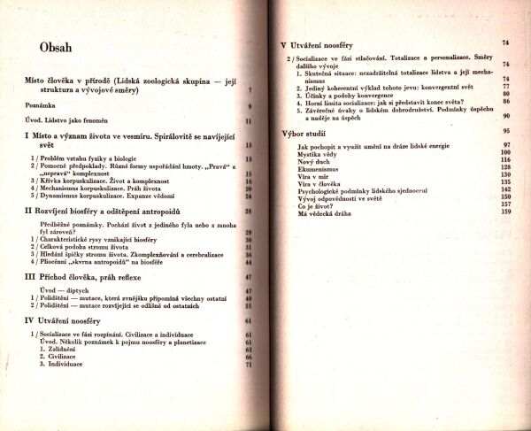 Pierre Teilhard de Chardin: MÍSTO ČLOVĚKA V PŘÍRODĚ - VÝBOR STUDIÍ