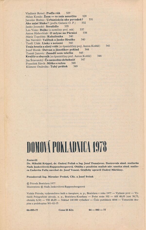 Domová pokladnica 1978