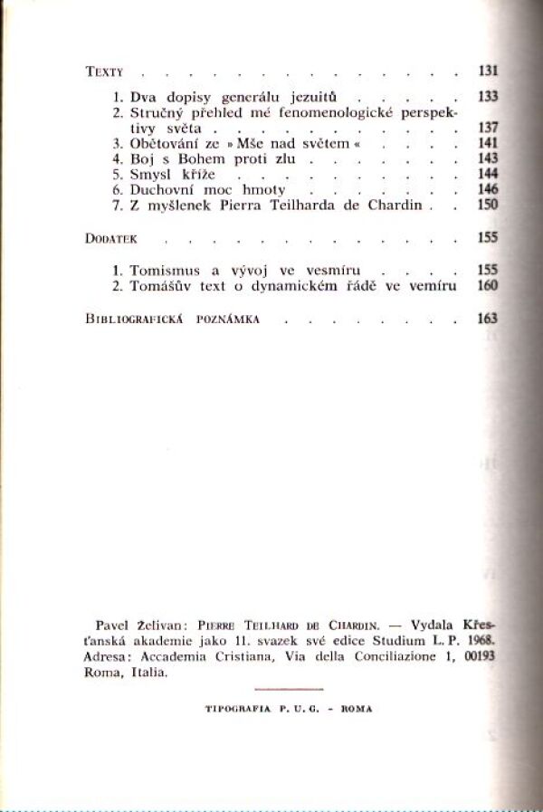 Pavel Želivan: TEILHARD DE CHARDIN