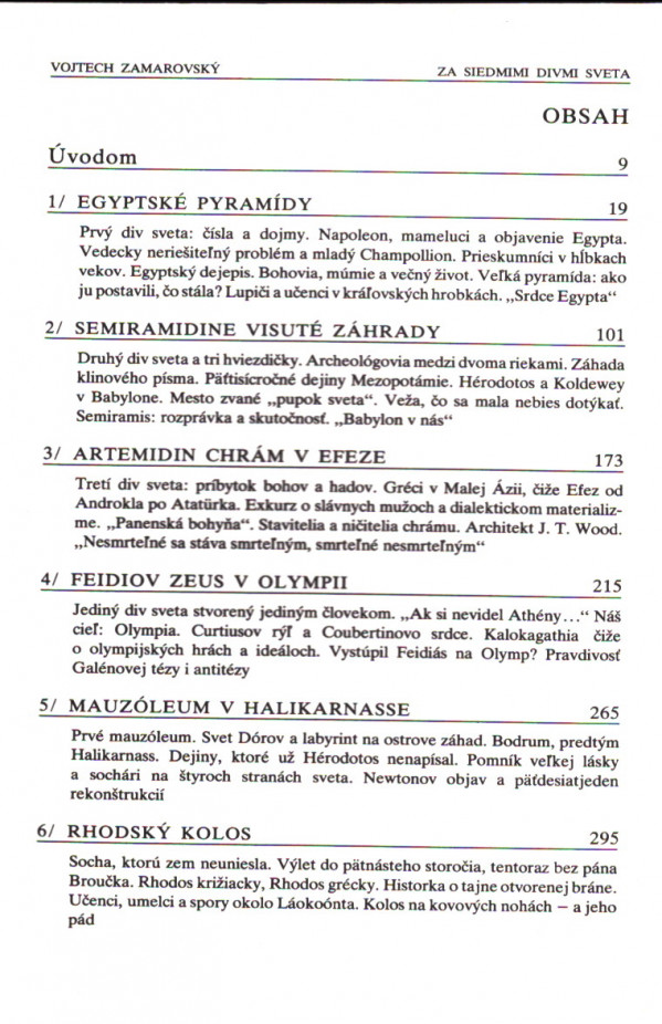 Vojtech Zamarovský: ZA SIEDMIMI DIVMI SVETA