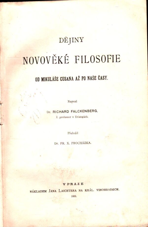 Richard Flackenberg: DĚJINY NOVOVĚKÉ FILOSOFIE