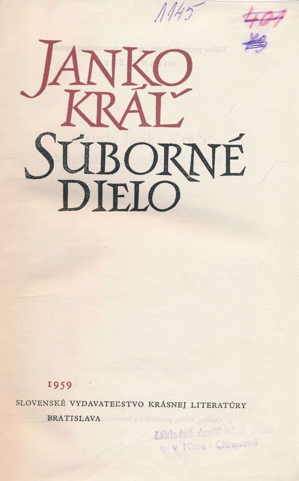 Janko Kráľ: Súborné dielo