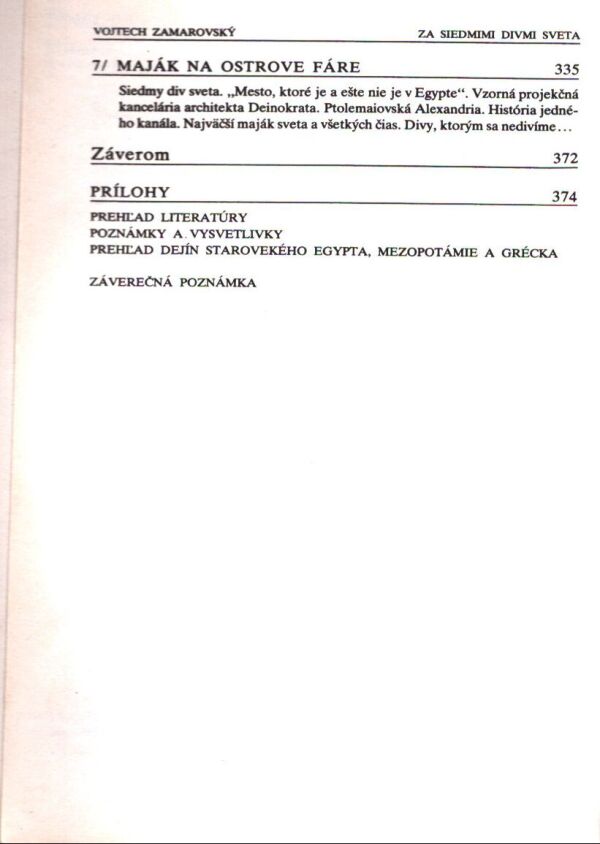 Vojtech Zamarovský: ZA SIEDMIMI DIVMI SVETA