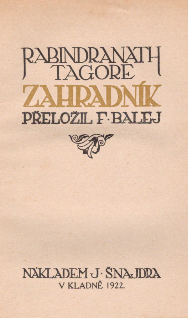 Rabindranath Tagore: ZAHRADNÍK