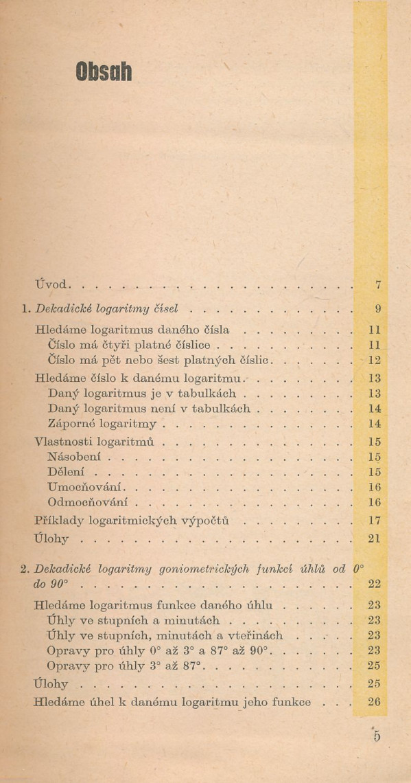 Adolf Vacek: Logaritmické tabulky a výpočty