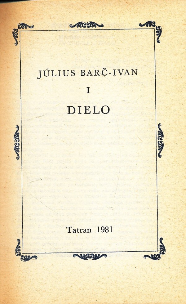 Július Brač-Ivan: DIELO I.