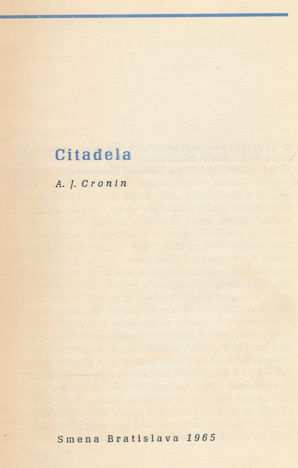 A. J. Cronin: Citadela