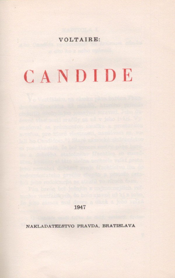 Voltaire: CANDIDE