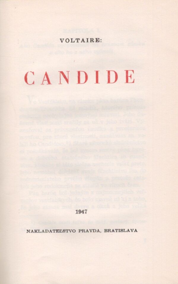 Voltaire: CANDIDE