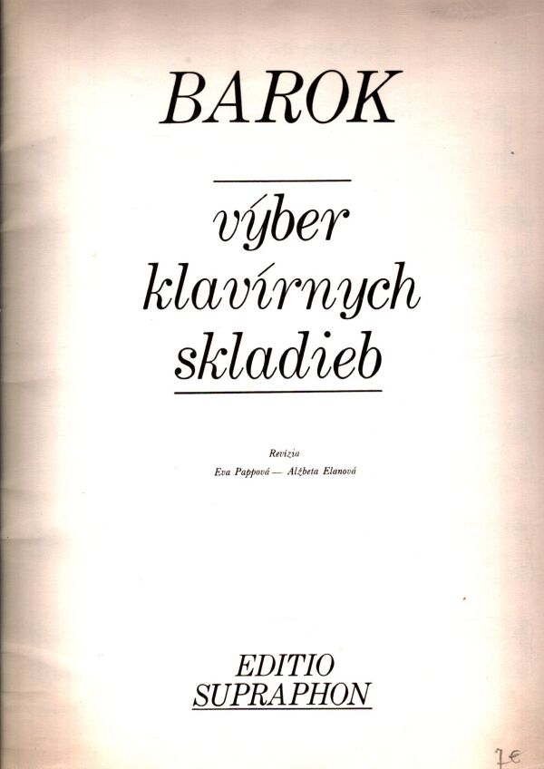 BAROK - VÝBER KLAVÍRNYCH SKLADIEB