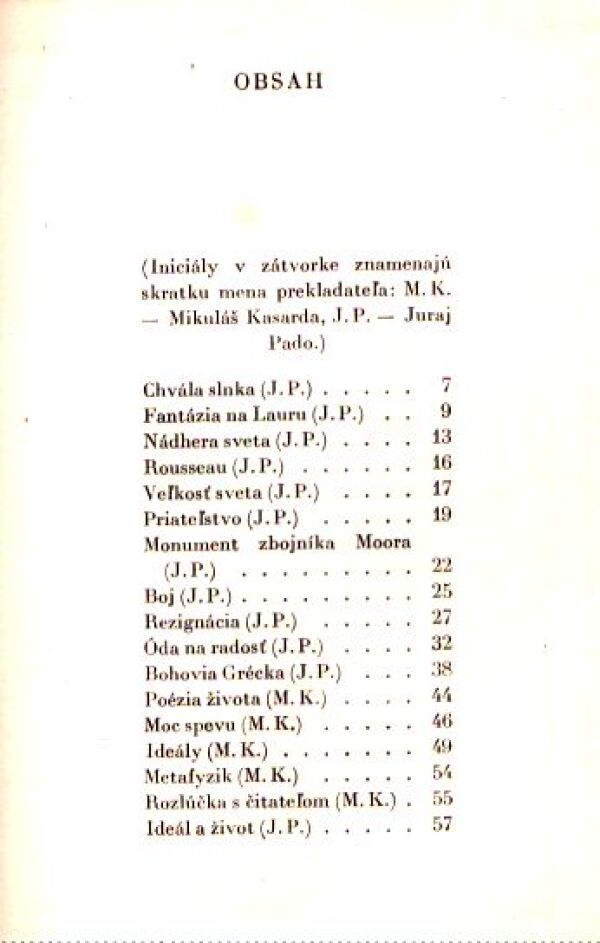 Friedrich Schiller: POÉZIA ŽIVOTA