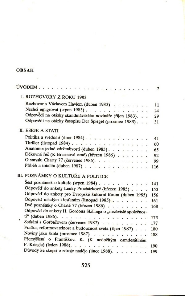 Václav Havel: DO RŮZNÝCH STRAN