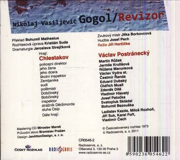 Nikolaj Vasiljevič Gogol: REVIZOR - AUDIOKNIHA - 2CD