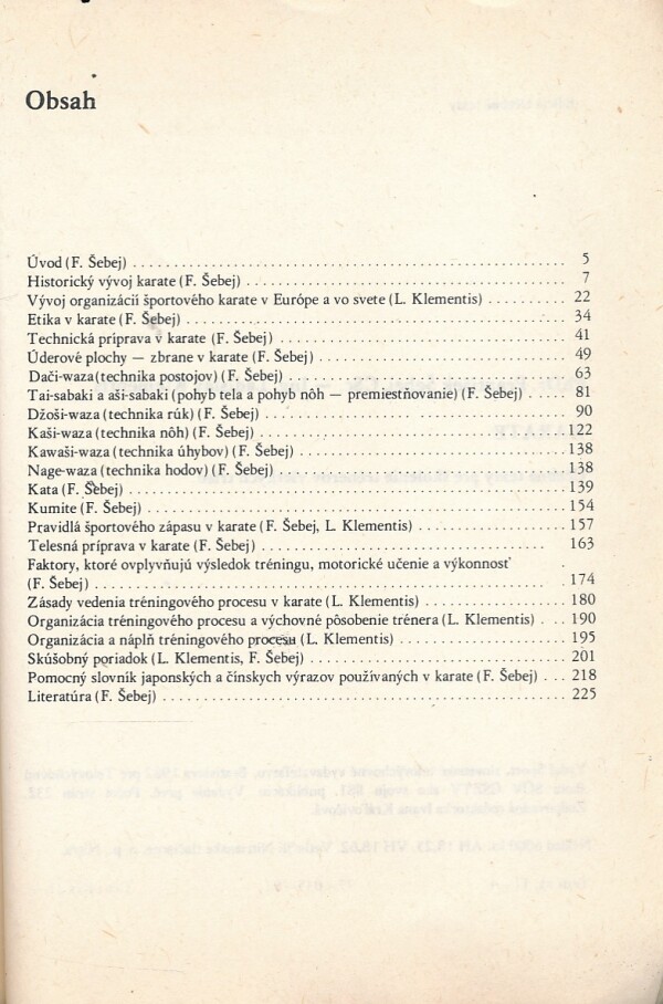 František Šebej, Ladislav Klementis: KARATE