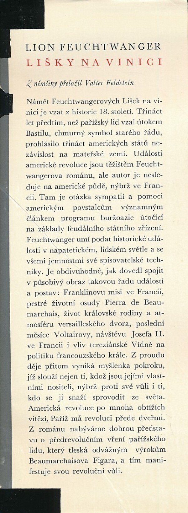 Lion Feuchtwanger: LIŠKY NA VINICI
