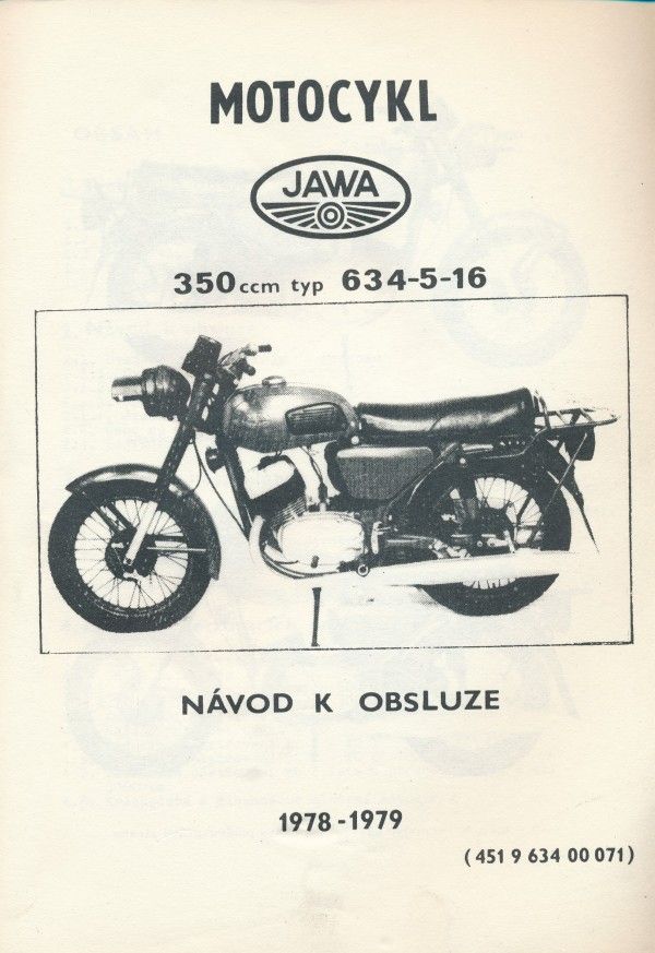 MOTOCYKL JAWA 350 ccm TYP 634-5-16