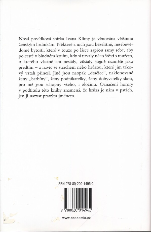 Ivan Klíma: MILÁČKOVÉ CHŘESTÝŠI A JINÉ ŽENSKÉ HORORY