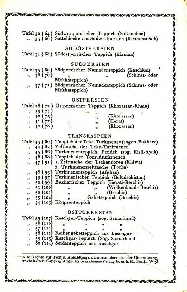 Werner Grote-Hasenbalg: MEISTERSTÜCKE ORIENTALISCHER KNÜPFKUNST - MAPPE 1