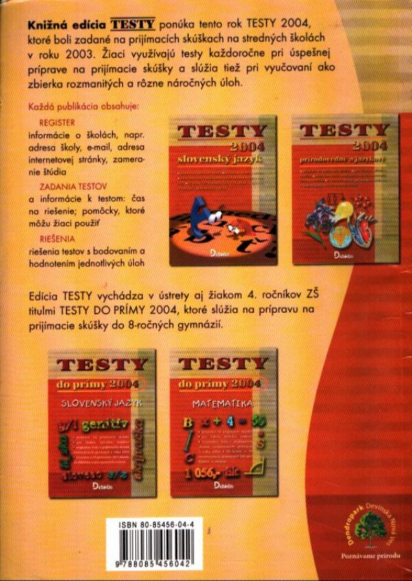 TESTY 2004 - MATEMATIKA