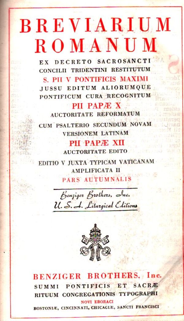BREVIARIUM ROMANUM - PARS AUTUMNALIS