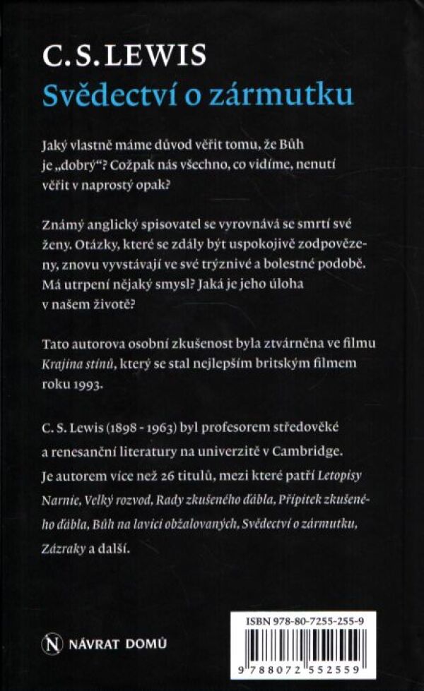 C. S. Lewis: SVĚDECTVÍ O ZÁRMUTKU